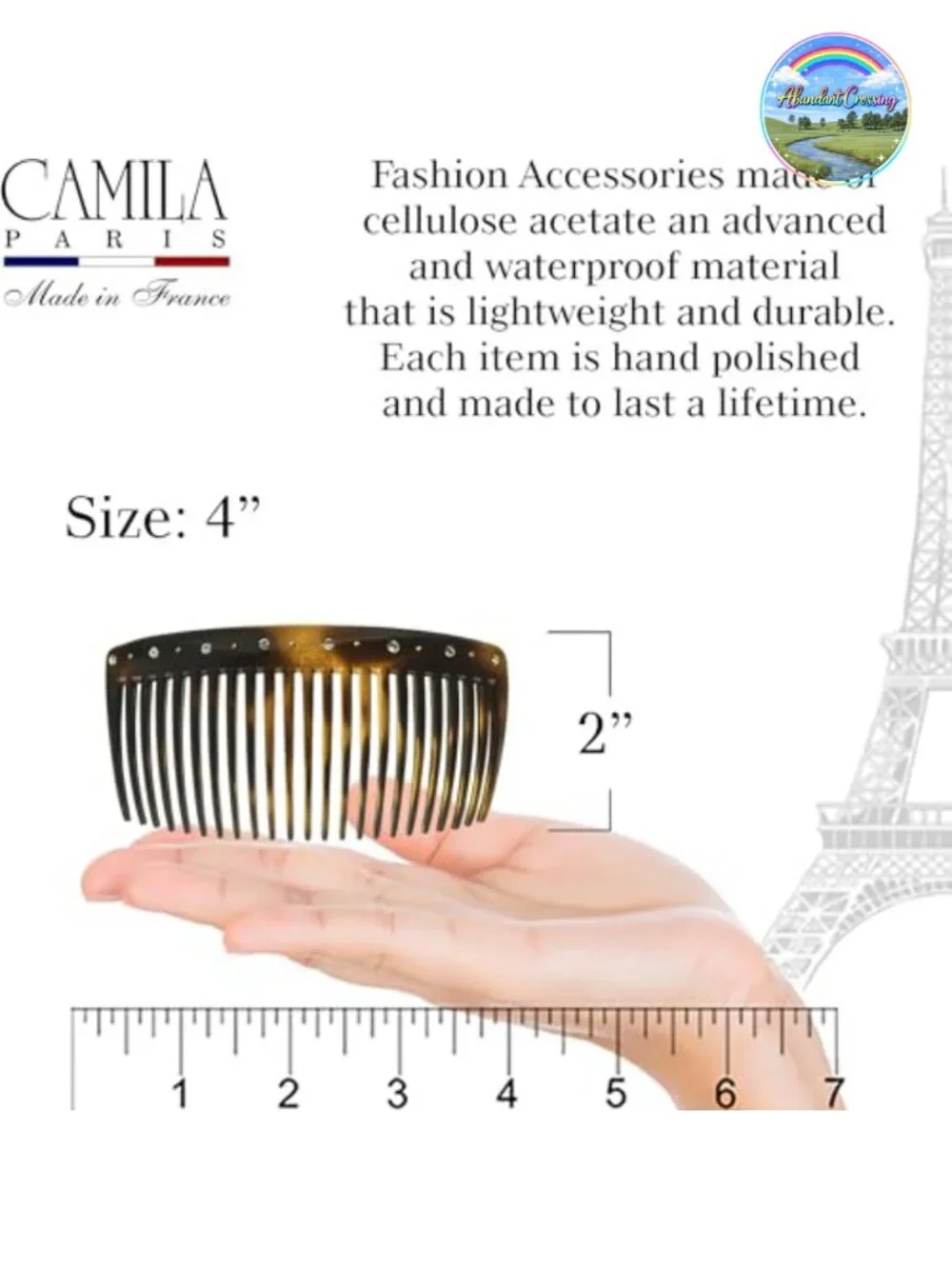 Swarovski Crystal Side Combs - Strong Hold Hair Comb for Bun Chignon Up-Do